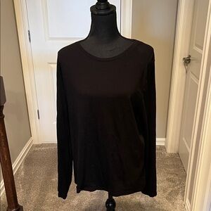 Time and Tru Elegant Black Long Sleeve Top